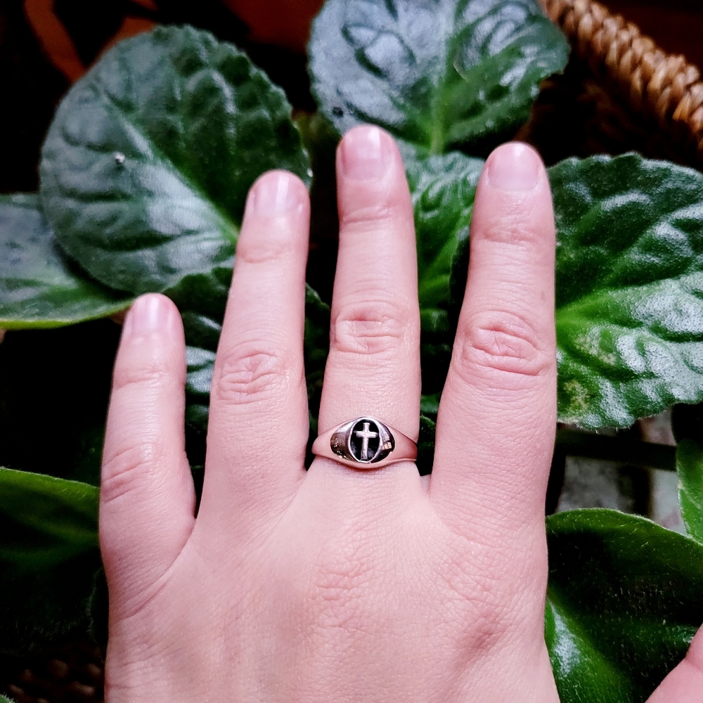 New Solid 925 Sterling Silver Cross Ring - image 6